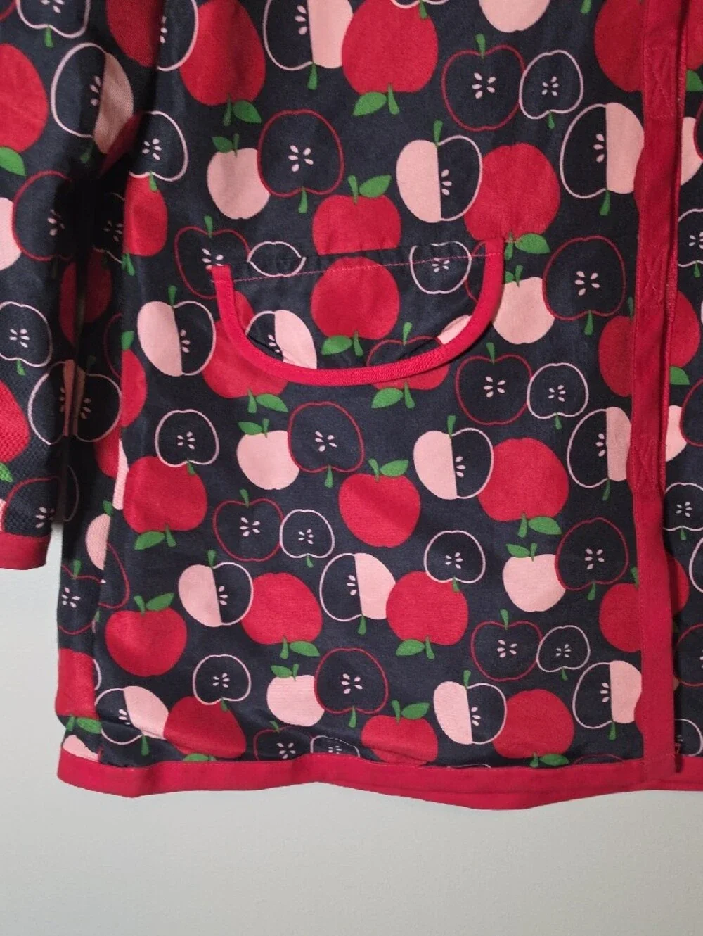 Gymboree Hooded Apple-Print Water Resistant Jacket - Red, Pink & Navy